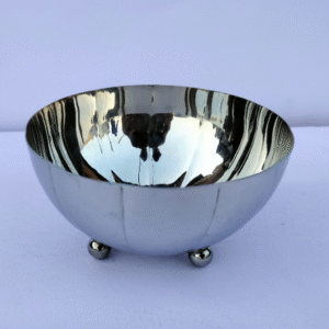 Handicraft Embossed Stainless Steel Nuts Bowl